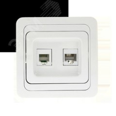 Лондон Розетка RJ-45+Phone белая EKF