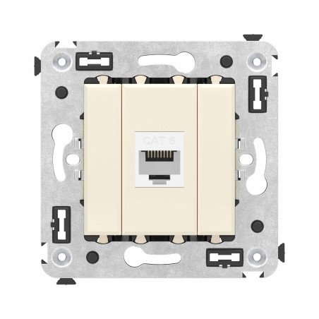 Avanti Компьютерная розетка RJ-45 без шторки в стену, кат.6 одинарная, Ванильная дымка