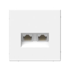 ARTGALLERY розетка двойная компьютерная RJ45+RJ45, кат.6А, механизм, белый