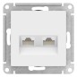 ATLASDESIGN РОЗЕТКА двойная компьютерная RJ45+RJ45, кат.5Е, механизм, ЛОТОС