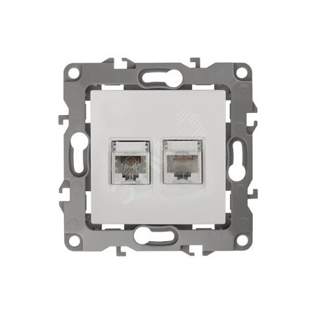 Розетка комбинированная RJ45+RJ11, Эра12, слоновая кость, 12-3109-02