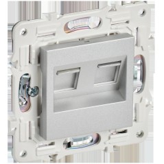 SKANDY Розетка компьютерная двойная RJ45 кат.5E SK-K03S серебряный IEK