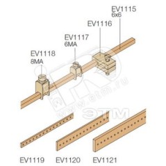 Изолятор для шины Нейтраль/Земля EV1115 (50шт)