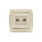 Маргарита розетка двухпортовая компьютерная RJ45, сл.кость (ivory) (еврослот)