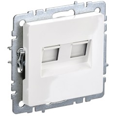 BRITE Розетка двойная RJ11+RJ45 кат.5E РК/Т12-БрБ белый