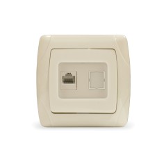 Маргарита розетка компьютерная RJ45, сл.кость (ivory) (еврослот)