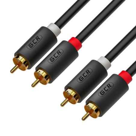 Кабель аудио 2 х RCA на 2 х RCA, 20 м., черный, GCR-53114