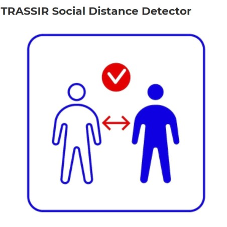Модуль программного обеспечения для контроля дистанции между людьми в очередях, проходах и любых местах скопления людей TRASSIR 