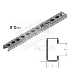 Несущий профиль, высота - 15 мм, ширина - 30 мм, длина - 2000 мм, толщина - мм, SZ - Оцинкованная сталь (методом Sendzimir)