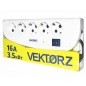 Фильтр сетевой VEKTOR Z, 4 роз. c/з, + 1 роз б/з, 3,0м (3,5кВт, 16А), белый