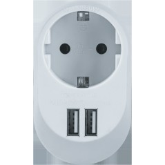 Адаптер NAD-USB01-1E-C-WH с/з 1 гн. USB3.4A