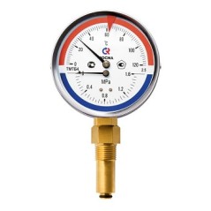 Термоманометр радиальный ТМТБ-41Р.2, 0...120С, 0...1МРа 1/2' кл.2.5