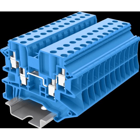 Клемма TU 2-2 винтовая, сечение 4 мм. кв., синяя