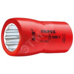 Головка торцевая VDE 1000V DR 3/8 BiHEX двойной шестигранник дюймовая 3/8 диэлектрическая