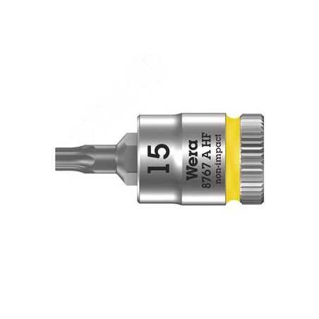 Головка торцевая 8767 A HF TORX Zyklop со вставкой DR 1/4 с функцией фиксации крепежа TX 15 x 28 мм