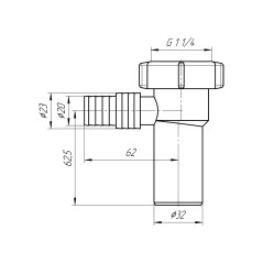 Отвод для стиральной машины АНИ 1 1/4' х 32