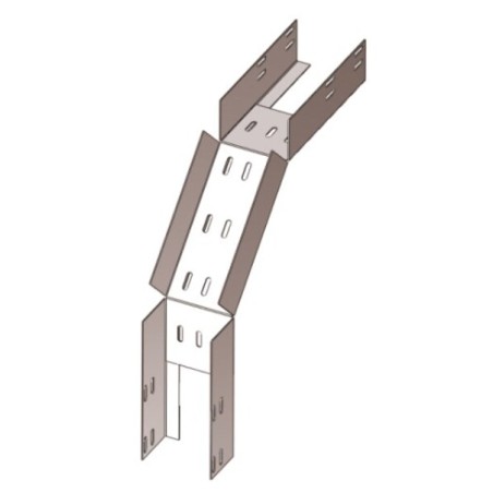 Лоток перфорированный КС 150х80 У3 для поворота трассы вниз на 90, окрашенный, S1,5