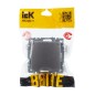 BRITE Розетка с заземлением с защитными шторками и крышкой 16А IP44 РСбш10-3-44-БрС сталь