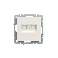 BRITE Розетка компьютерная двойная кат.5E RJ45 РК10-2-БрЖ жемчуг