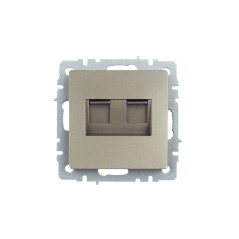 BRITE Розетка компьютерная двойная RJ45 кат.5E РК10-2-БрШ шампань