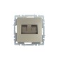 BRITE Розетка компьютерная двойная RJ45 кат.5E РК10-2-БрШ шампань