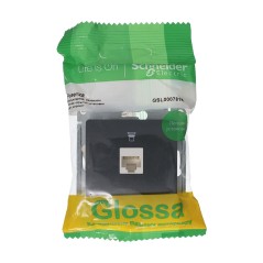 GLOSSA РОЗЕТКА компьютерная RJ45 кат.5E. АНТРАЦИТ