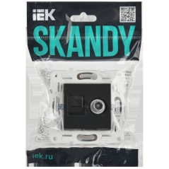 SKANDY Розетка двойная TV+RJ45 кат.6E SK-A15Bl черный IEK