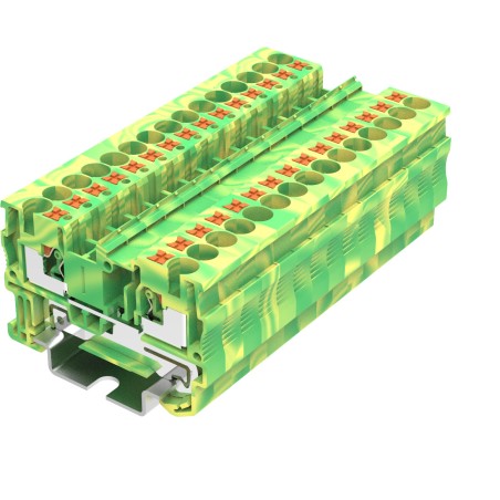 Клемма TP 2-2 земля, Push-in, сечение 4 мм. кв., желто-зеленая
