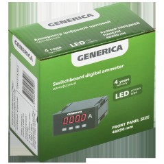 Вольтметр цифровой щитовой однофазный 48х96мм LED GENERICA