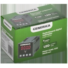 Вольтметр цифровой щитовой однофазный 48х48мм LED GENERICA