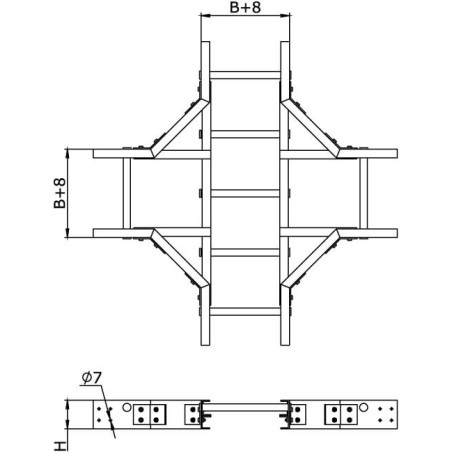 Коробка протяжная алюминиевая, 2 ввода 180?, М32х1,5 ,IP55, 146х45х57мм