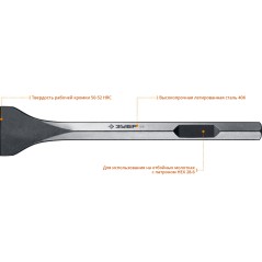 Зубило лопаточное 80 х 400 мм HEX 28,6 (Макита тип)