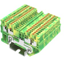Клемма TP 2-2 земля, Push-in, сечение 1,5 мм. кв., желто-зеленая