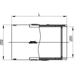 Муфта разъемная с фиксатором для двустенных-дренажных труб, 110 мм