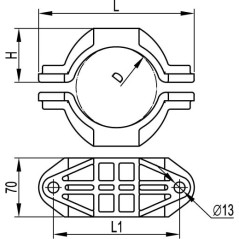 Монтажный комплект муфта труба-коробка DN 17 мм, М20х1,5, полиамид, цвет черный