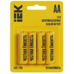 Батарейка щелочная Alkaline LR06/AA (4шт/блистер) IEK