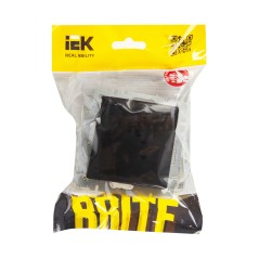 BRITE Розетка с заземлением с защитными шторками и крышкой 16А IP20 РСбш10-3-БрЧ черный