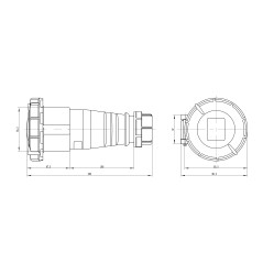 Розетка кабельная IP67 32A 3P+E 400В