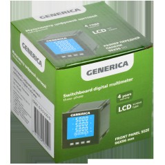 Мультиметр цифровой щитовой трехфазный DO RS-485 96х96мм LCD GENERICA