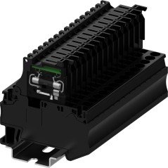 Клемма TC пружин., с предохранителем со светодиодом 24VAC/VDC, сечение 4 мм. кв., черная
