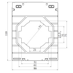 Розетка скрытого монтажа типа Shuko с увеличенным фланцем 70x87