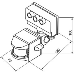 Датчик движения и освещенности 1200W 12m 120° белый, SEN15/LX02