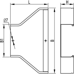 Монтажный комплект муфта 90 грд. труба-коробка DN 48 мм, М50х1,5, полиамид, цвет черный