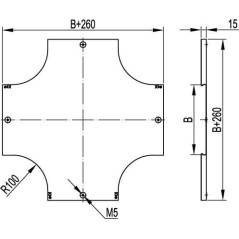 Угол горизонтальный 90 градусов 100x200 R-300