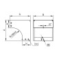 Угол CDV 90 вертикальный внешний основание 100 H50 в комплекте с крепежными элементами и соединительными пластинами