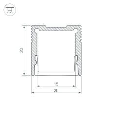 Профиль SL-SLIM20-H20-2000 ANOD (ARL, Алюминий)