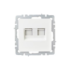 BRITE Розетка компьютерная двойная RJ45 кат.6 РК11-2-БрБ белый IEK