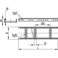 Профиль криволинейный, L756, толщ.2,5 мм, на 6 рожков, цинк-ламель