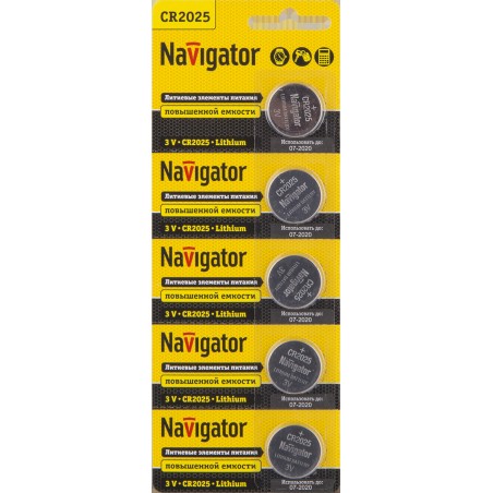 Элемент питания Navigator 94 764 NBT-CR2025-BP5