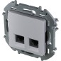 Двойная розетка RJ 45 категория 6 UTP INSPIRIA алюминий